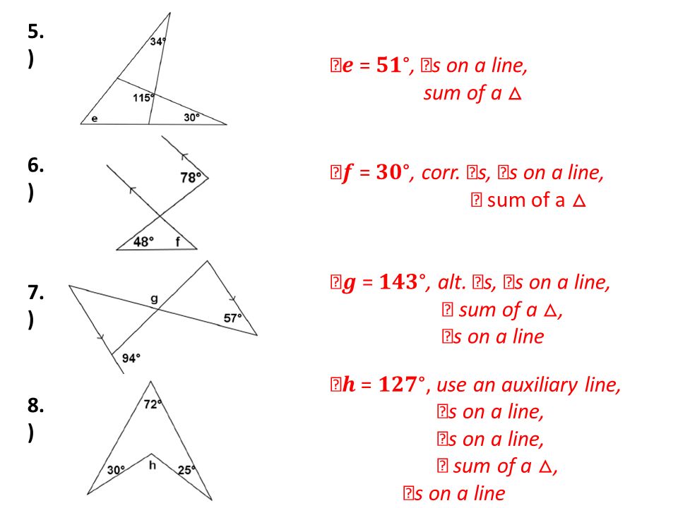 Solve for Unknown Angles- Angles in a Triangle - ppt video online